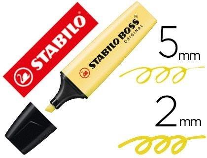 ROTULADOR STABILO BOSS PASTEL FLUORESCENTE 70 AMARILLO CREMOSO COD 64346