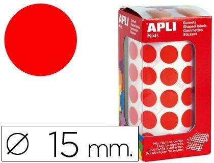 ROLLO GOMETS REDONDOS COLOR ROJO 15MM APLI 04857 (2832 UNIDADES)