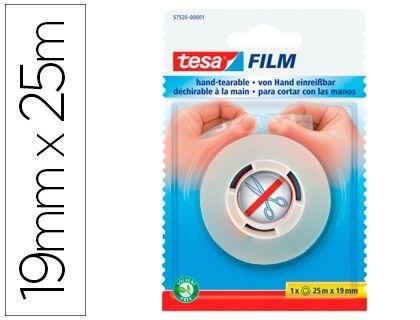CINTA ADHESIVA TESAFILM SIN TIJERAS 25 M X 19 MM COD 79281