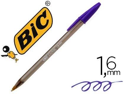 BOLIGRAFO BIC CRISTAL FUN LARGE FASHION MORADO PUNTA 1,6 MM COD  62797