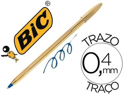 BOLIGRAFO BIC CRISTAL CELEBRATION ORO TINTA AZUL UNIDAD COD 77722