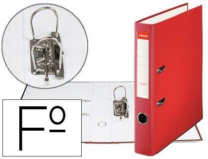 ARCHIVADOR DE PALANCA ESSELTE CARTON FORRADO PVC FOLIO LOMO DE 50 MM CON RADO ROJO RF 42305