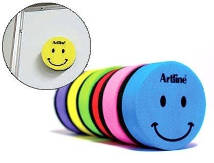 BORRADOR ARTLINE PIZARRA BLANCA REDONDO MAGNETICO CARA SMILEY COLORES SURTIDOS COD 63937