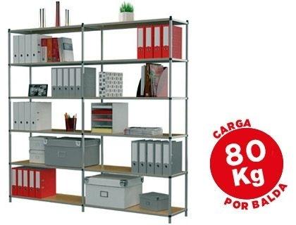 ESTANTERIA FAST-PAPERFLOW METALICA 6 ESTANTES 80 KG POR ESTANTE 200X100X35 CM BASE COD 76117