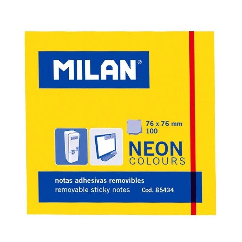 TACO NOTAS ADHESIVAS 76X76 MILAN AMARILLO NEON