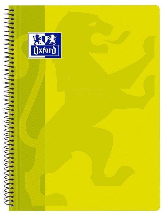 CUADERNO ESPIRAL OXFORD TAPA PLASTICO FOLIO 80 H 90 G. CUADRICULA 4 MM LIMA