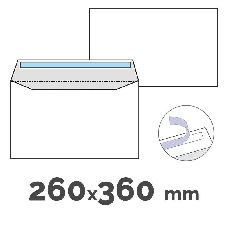 CAJA 250 SOBRES BLANCOS 260X360 FOLIO PROLONGADO UNIPAPEL