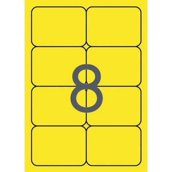 CAJA 100 H. ETIQUETAS 99,1 X 67,7 AMARILLO FLUOR APLI RF 12985
