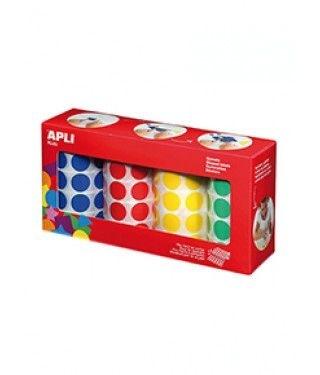 PACK 4 ROLLOS GOMETS REDONDOS 20MM APLI RF 13793
