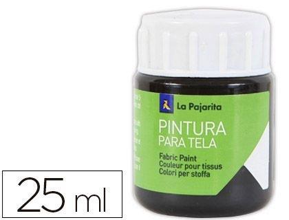 PINTURA PARA TELA LA PAJARITA NEGRO 25 ML COD 11582