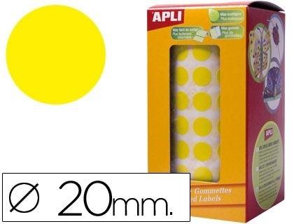 ROLLO GOMETS REDONDOS COLOR AMARILLO 20MM APLI 4859