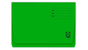 CAJA 25 SUBCARPETAS CON BOLSA Y SOLAPAS GIO POCKET 320 GRS TAMAÑO FOLIO COLOR VERDE