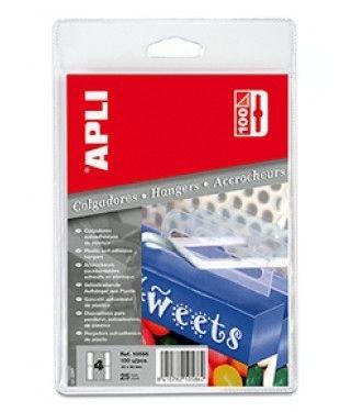 BLISTER 100 COLGADORES AUTOADHESIVOS PLASTICO APLI REF 10586