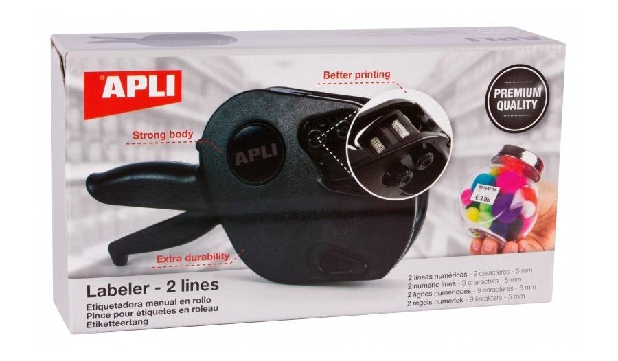 ETIQUETADORA PREMIUM 2 LINEAS 9 CARACTERES APLI RF 102365