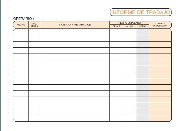 TALONARIO LOAN INFORME DE TRABAJO  T-137 1/8 APAISADO DUPLICADO
