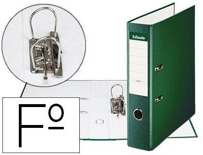 ARCHIVADOR DE PALANCA ESSELTE CARTON FORRADO PVC FOLIO LOMO DE 75 MM CON RADO VERDE RF 42302