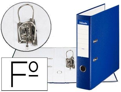ARCHIVADOR DE PALANCA ESSELTE CARTON FORRADO PVC FOLIO LOMO DE 75 MM CON RADO AZUL RF 42303
