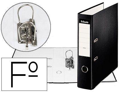 ARCHIVADOR DE PALANCA ESSELTE CARTON FORRADO PVC FOLIO LOMO DE 75 MM CON RADO NEGRO RF 42304