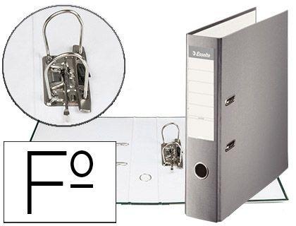 ARCHIVADOR DE PALANCA ESSELTE CARTON FORRADO PVC FOLIO LOMO DE 75 MM CON RADO GRIS RF 42322
