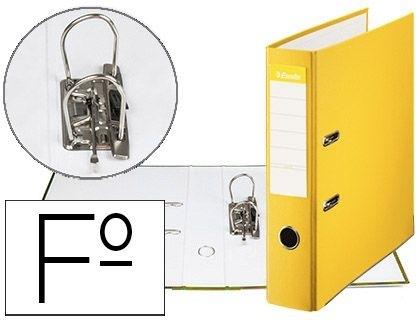 ARCHIVADOR DE PALANCA ESSELTE CARTON FORRADO PVC FOLIO LOMO DE 75 MM CON RADO AMARILLO RF 42324