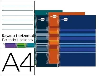CUADERNO ESPIRAL LIDERPAPEL A4 MICRO CLASSIC TAPA FORRADA 160H 60 GR HORIZONTAL 5 BANDAS 4 TALADROS COLORES SURTIDOS COD 33136