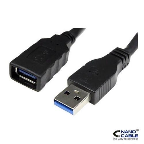 NANOCABLE - CABLE ALARGADOR USB 3.0 DE 2M CONEXIÓN A/M-A/H - COLOR NEGRO