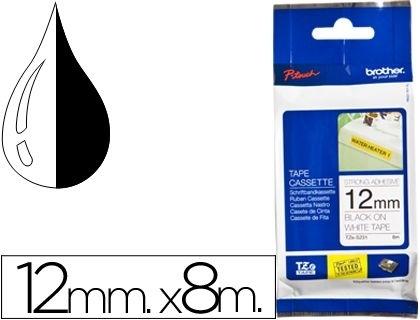 CINTA BROTHER TZE-S231 BLANCO-NEGRO 12MM LONGITUD 8 MT SUPERADHESIVA COD 46875