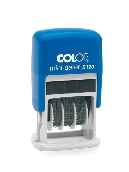 FECHADOR COLOP MINI DATER S120 AZUL - TINTA NEGRA