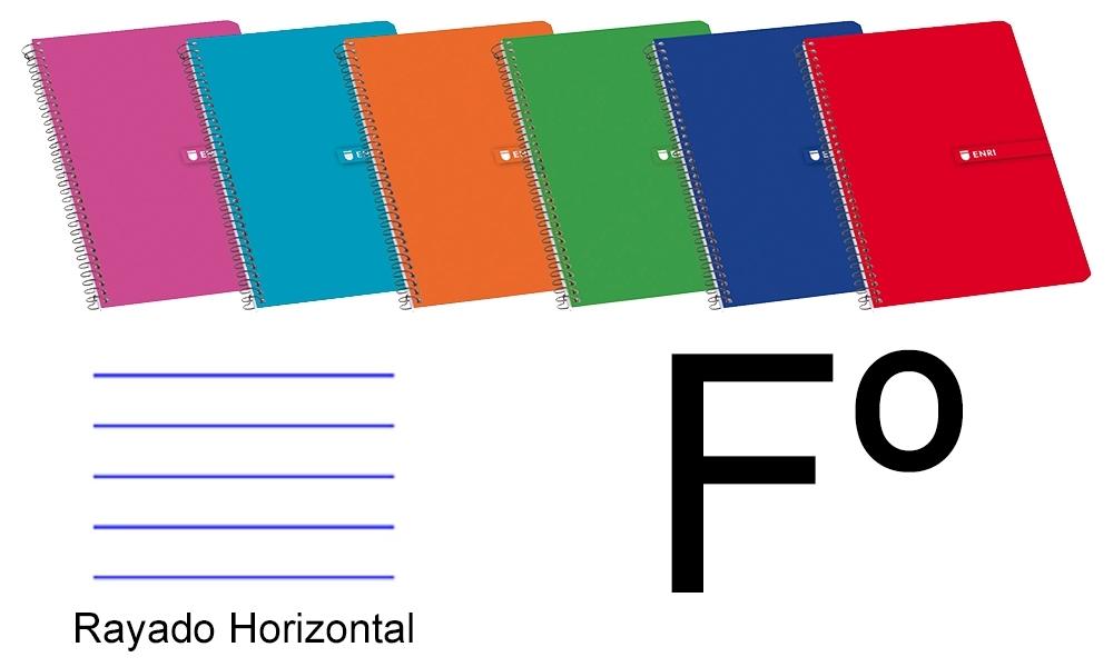CUADERNO TAPA BLANDA FOLIO 80 H. RAYADO HORIZONTAL ENRI COLORES SURTIDOS
