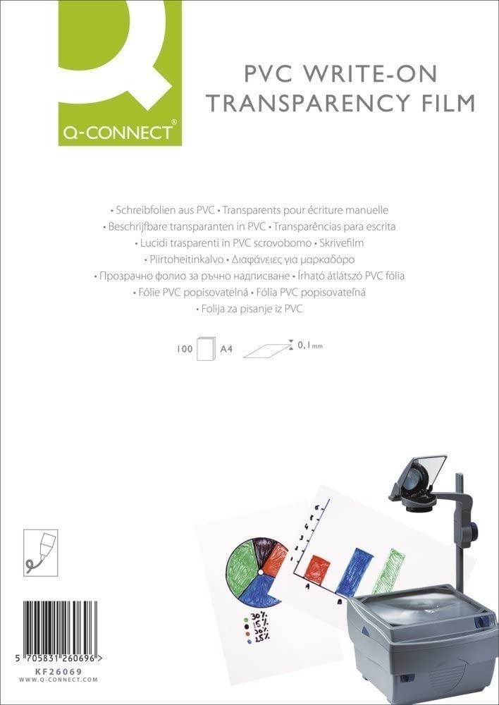 CAJA 100 H. TRANSPARENCIAS ESCRITURA MANUAL Q-CONNECT KF26069 COD 25193