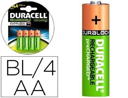 PILA DURACELL RECARGABLE STAYCHARGED AA 2400 MAH BLISTER DE 4 UNIDADES COD 59561