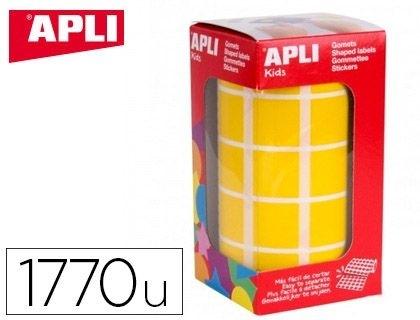 ROLLO GOMETS CUADRADOS COLOR AMARILLO 20 X 20 MM  APLI 04875 (1770 UNIDADES)