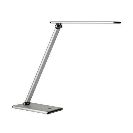 LAMPARA DE ESCRITORIO UNILUX TERRA LED TACTIL DOBLE ARTICULACION GRIS METALIZADO 38X30X18 CM COD 154389