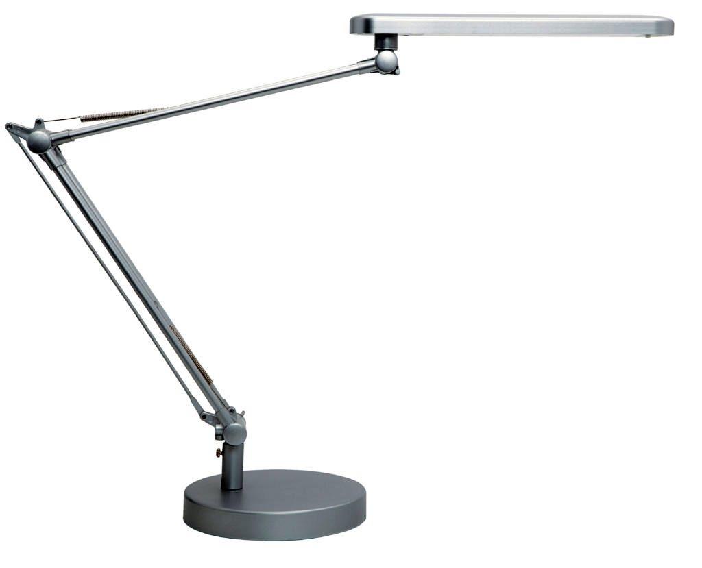 LAMPARA DE ESCRITORIO UNILUX MAMBO LED 5,6W DOBLE BRAZO ARTICULADO ABS Y ALUMINIO GRIS METALIZADO BASE 19 CM COD 154387
