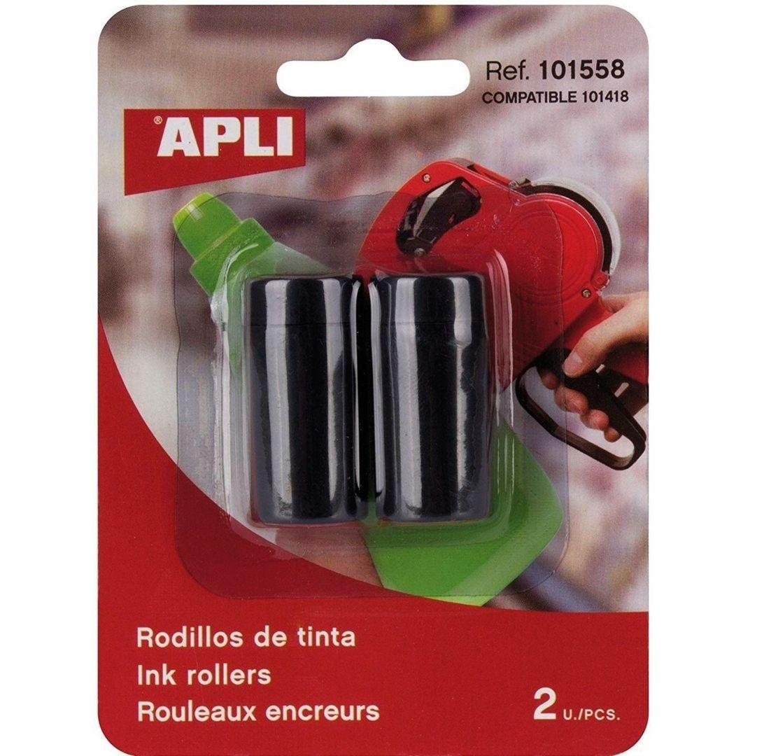 BLISTER 2 RODILLOS ENTINTADORES PARA RECAMBIO ETIQUETADORA APLI UNA LINEA REF 101558