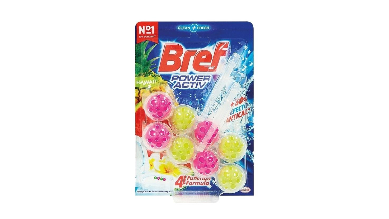 DESINFECTANTE Y AMBIENTADOR DE INODORO BREF WC PODER ACTIVO HAWAII 50 G BLISTER DE 2 UNIDADES