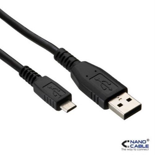 CABLE USB 2.0 DE 0,8M NANOCABLE CONEXIÓN A/M-MICRO USB B/M PARA CARGA/DATOS SMARTPHONES, TABLETS, ETC