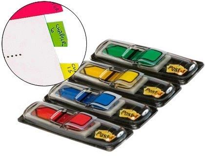 PAQUETE 140 BANDERITAS SEPARADORAS DISPENSADOR 4 COLORES CLASICOS POST-IT INDEX 683-4
