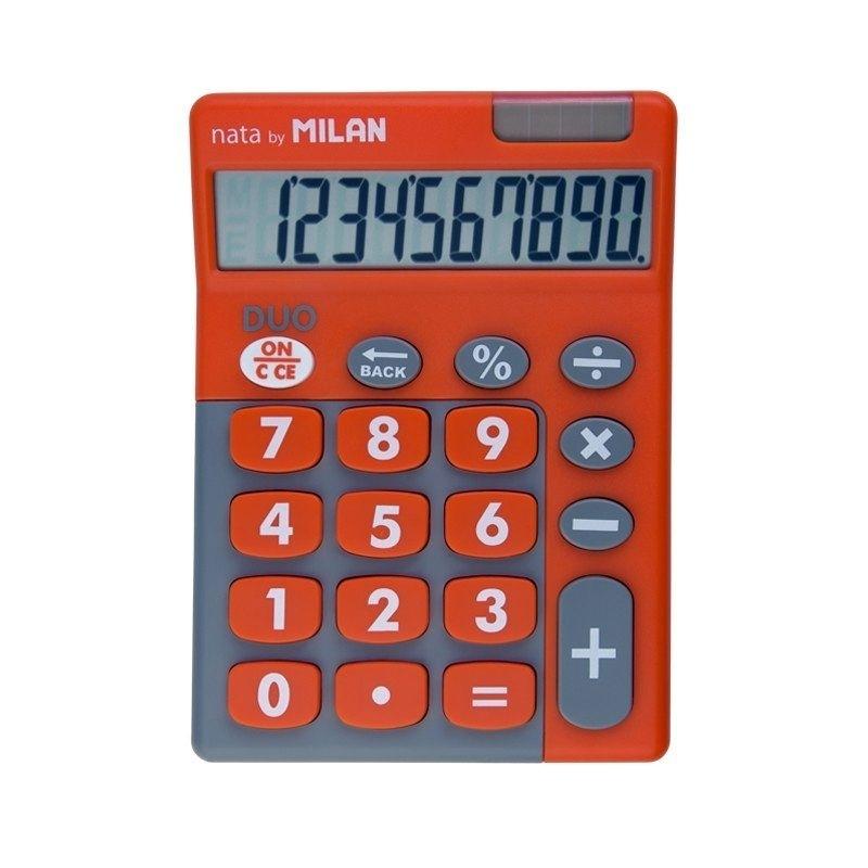 CALCULADORA TECLAS GRANDES MILAN DUO 150610TDOBL 10 DIGITOS NARANJA