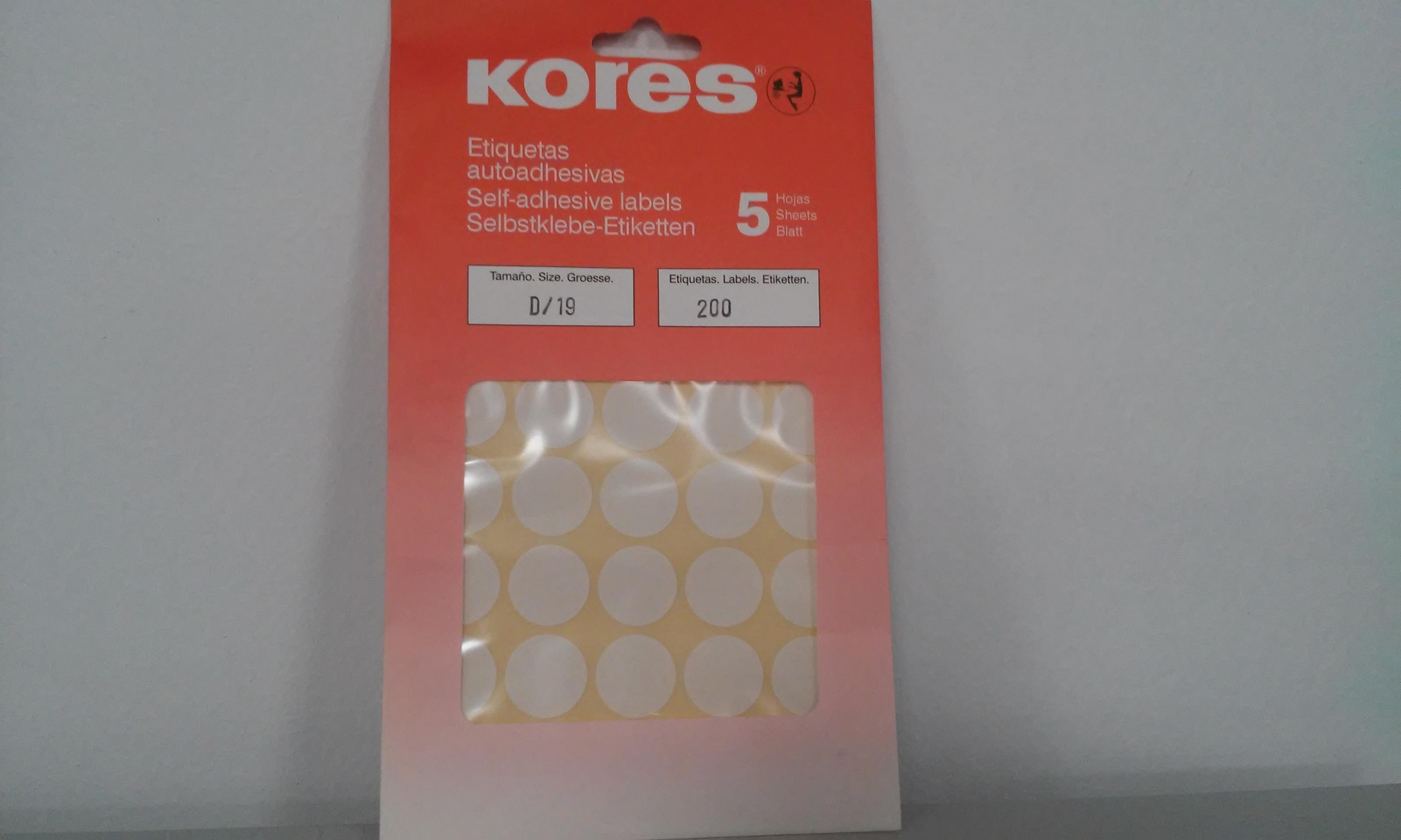 SOBRE ETIQUETAS KORES 19MM