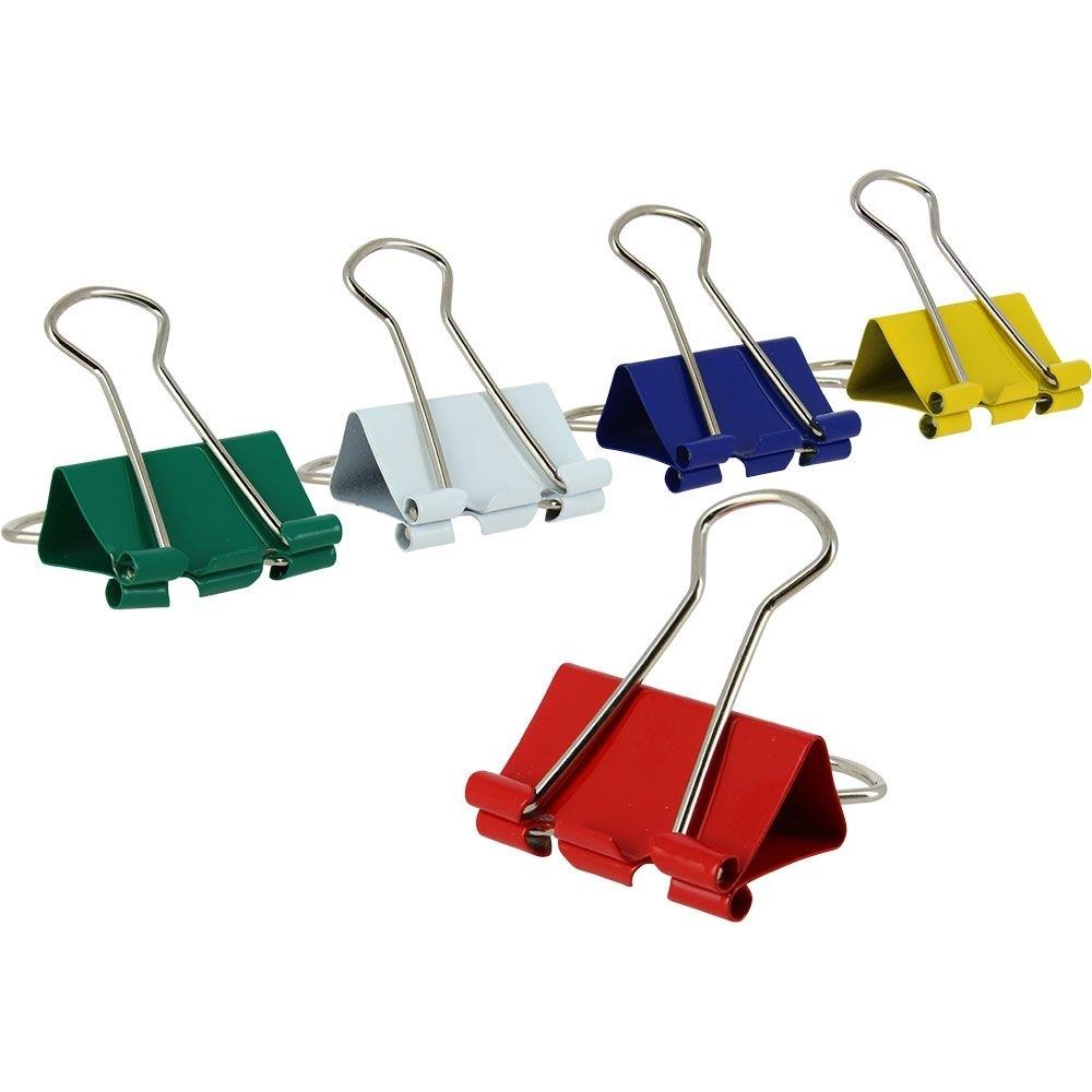 CAJA 12 PINZAS ABATIBLES 25 MM COLORES SURTIDOS KORES