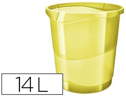 PAPELERA PLASTICO ESSELTE COLOUR ICE 14 LITROS COLOR AMARILLO