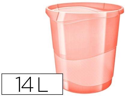 PAPELERA PLASTICO ESSELTE COLOUR ICE 14 LITROS COLOR ALBARICOQUE