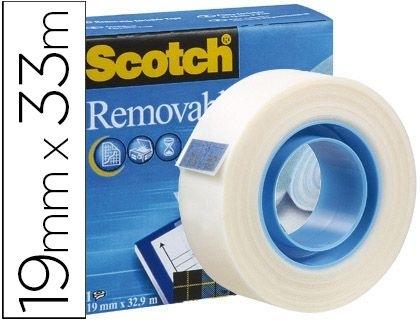 CINTA ADHESIVA SCOTCH MAGIC 33X19 MM REMOVIBLE 70016072848 (1811/1933) COD 29424