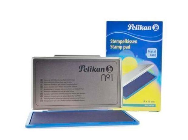 TAMPON PELIKAN Nº3 EN CAJA DE METAL 50 X 70 MM COLOR AZUL