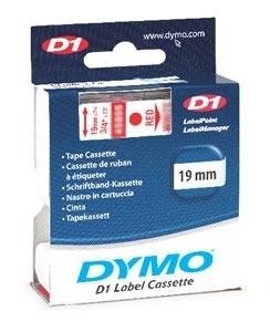 CINTA DYMO D1 RED/CLEAR 19MM 45802