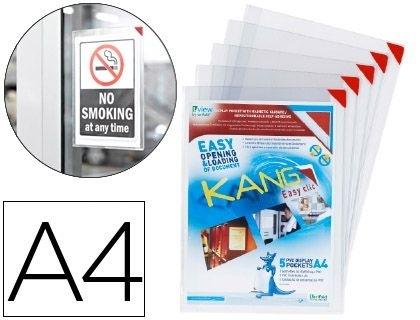 FUNDA DE PRESENTACION TARIFOLD ADHESIVA REMOVIBLE DIN A4 CON ESQUINA MAGNETICA CAPACIDAD PARA 10 HOJAS PACK 5 UNIDADES COD 76174