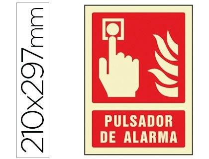 PICTOGRAMA SYSSA SEÑAL DE PULSADOR DE ALARMA EN PVC FOTOLUMINISCENTE 210X297 MM COD 76039