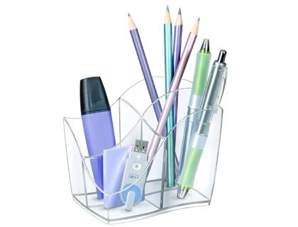 ORGANIZADOR SOBREMESA CEP GAMA ELLYPSE PLASTICO TRANSPARENTE 118X89X98 MM COD 72205