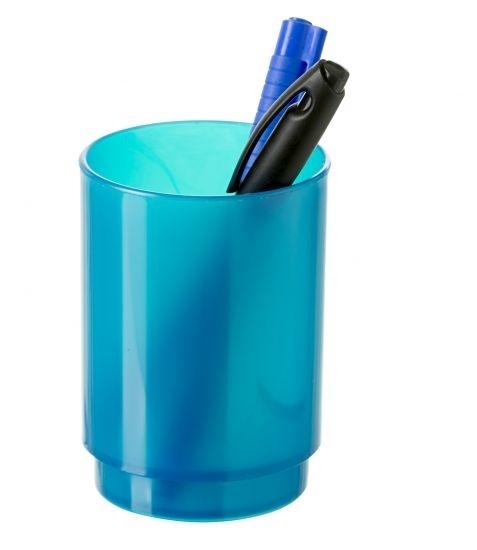 CUBILETE PORTALAPICES PLASTICO TRANSLUCIDO AZUL MAR ARCHIVO 2000